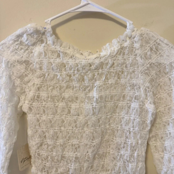 NWT Free People Madison Top - Size Medium - Color : White - Lace - Picture 8 of 11